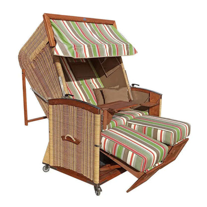 Strandkorb Eiderstedter Typ 2, Form Welle, Dessin cerda-flora-listado Nr. 81 - Strandkorb Fachhandel Prieß