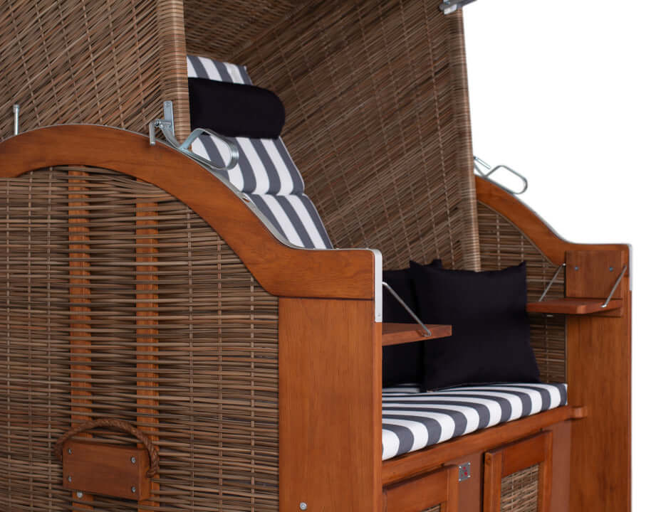 Strandkorb Trendy PURE Standard PE-Geflecht griseum, Dessin 502 - Strandkorb Fachhandel Prieß