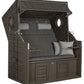 Strandkorb Trendy PURE Wave XL Bullaugen PE grey Dessin 514 anthrazit grau mit PE-Geflecht und Kissen