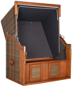 Strandkorb Tinnum Pinie PE griseum Dessin 575 anthrazit bordeaux