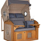 Strandkorb deVries Sailor PURE Teak XL PE white kubu, Dessin 253