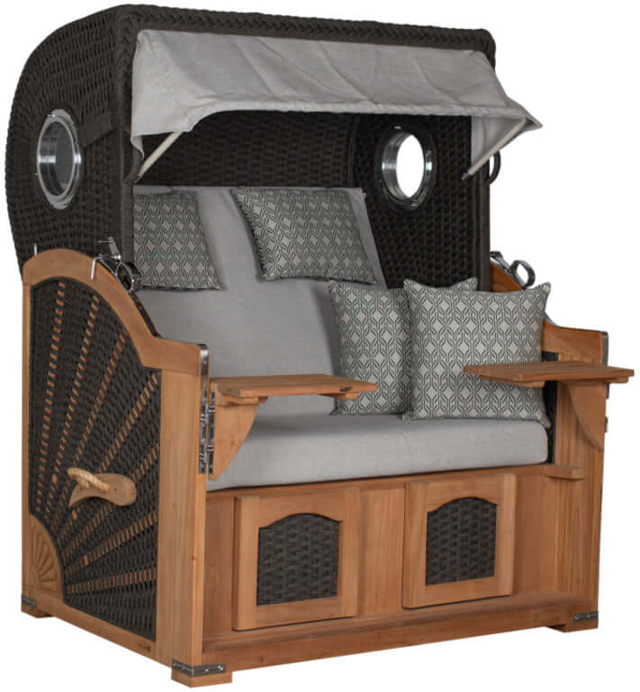 Strandkorb Aruba XL Rope 15mm anthracite Dessin 507