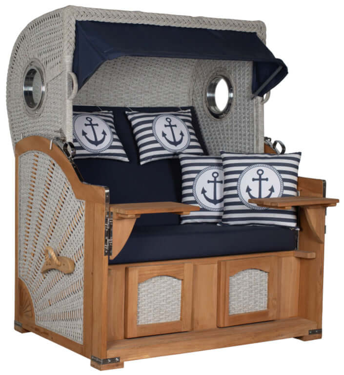 Strandkorb Aruba XL Rope 15mm ivory Dessin 198