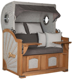 Strandkorb Aruba XL Rope Kordel-Geflecht 15mm ivory Dessin 252