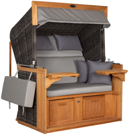 Strandkorb deVries PURE Friesland Sylt Teak PE stone grey Dessin 251