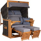 Strandkorb deVries PURE Friesland Sylt Teak PE stone grey Dessin 253