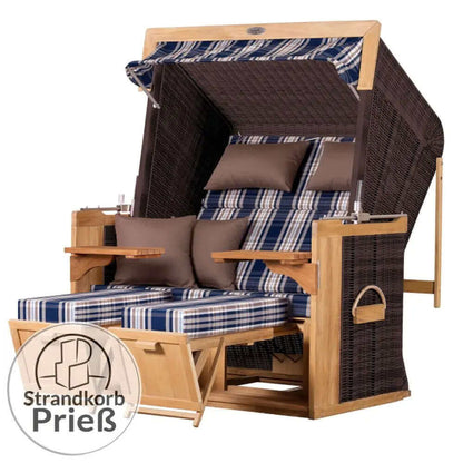Strandkorb deVries PURE Friesland Sylt Teak PE stone grey Dessin 159 - Strandkorb Fachhandel Prieß