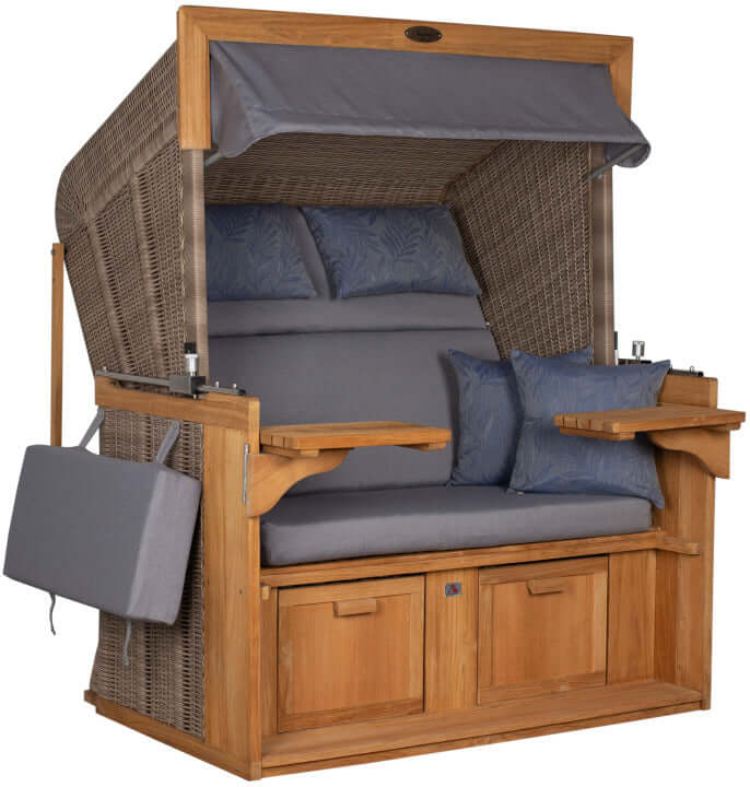 Strandkorb Friesland grau blau 253