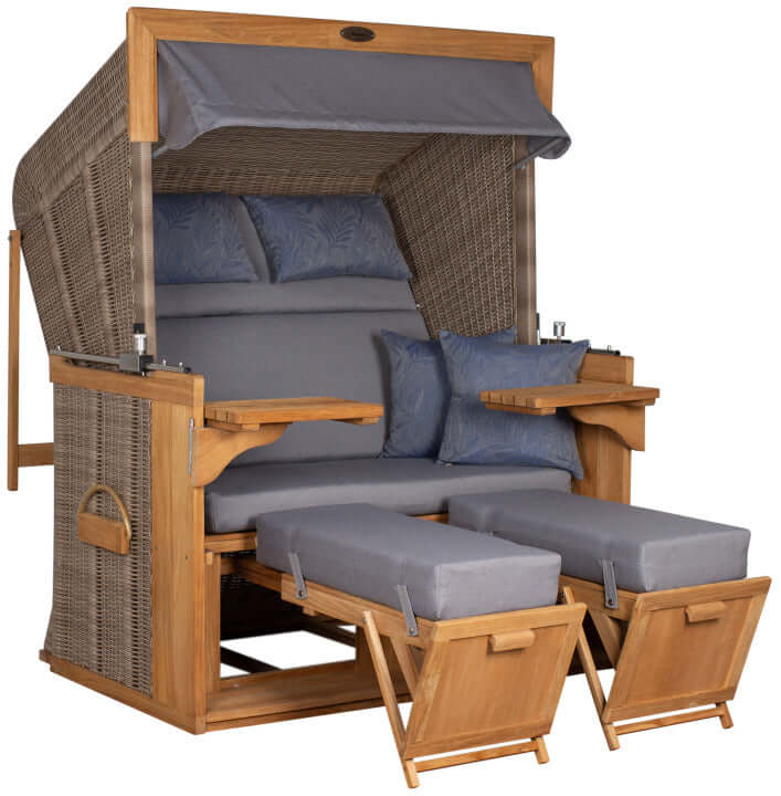 Strandkorb Friesland grau blau 253