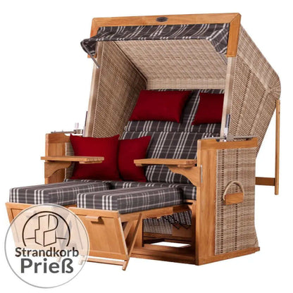 Strandkorb deVries PURE Friesland Sylt Teak PE white kubu Dessin 188 - Strandkorb Fachhandel Prieß