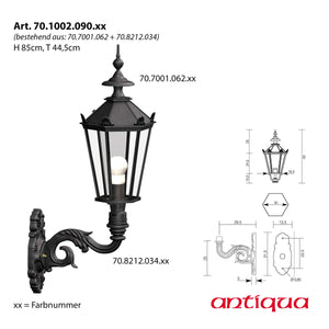 Historische Wandleuchte Berlin 1002, 85 cm