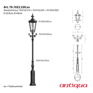 Historische Standleuchte Berlin 1022, 323 cm