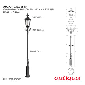 Historische Standleuchte Berlin 1023, 385 cm