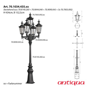 Historischer Kandelaber 5-flammig Berlin 1034, 434 cm