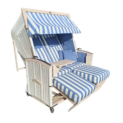 Strandkorb Eiderstedter Typ 3, Form Welle, Dessin cerda-listado-5cm-1-16 Nr. 90 - Strandkorb Fachhandel Prieß