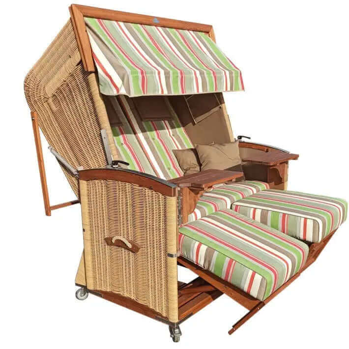Strandkorb Eiderstedter Typ 3, Form Welle, Dessin cerda-flora-listado Nr. 89 - Strandkorb Fachhandel Prieß