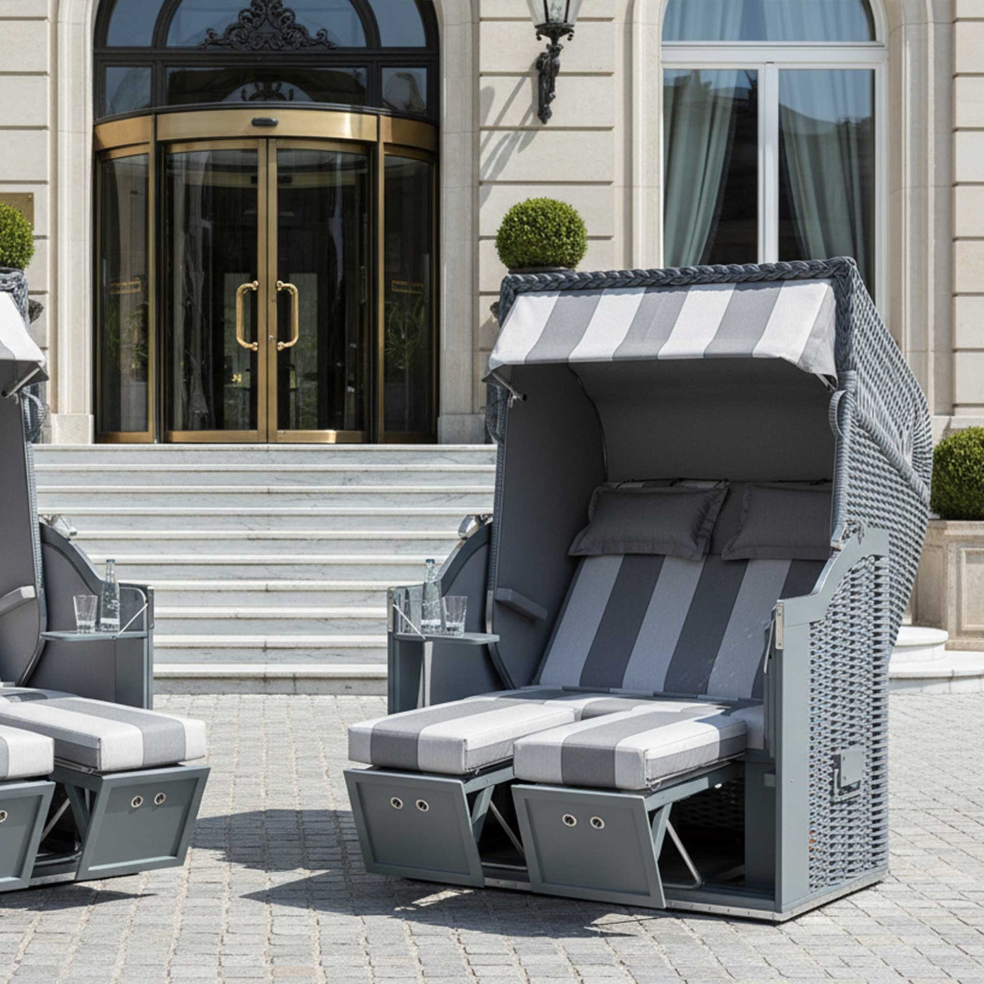 Strandkorb Classic grau im Dessin 59