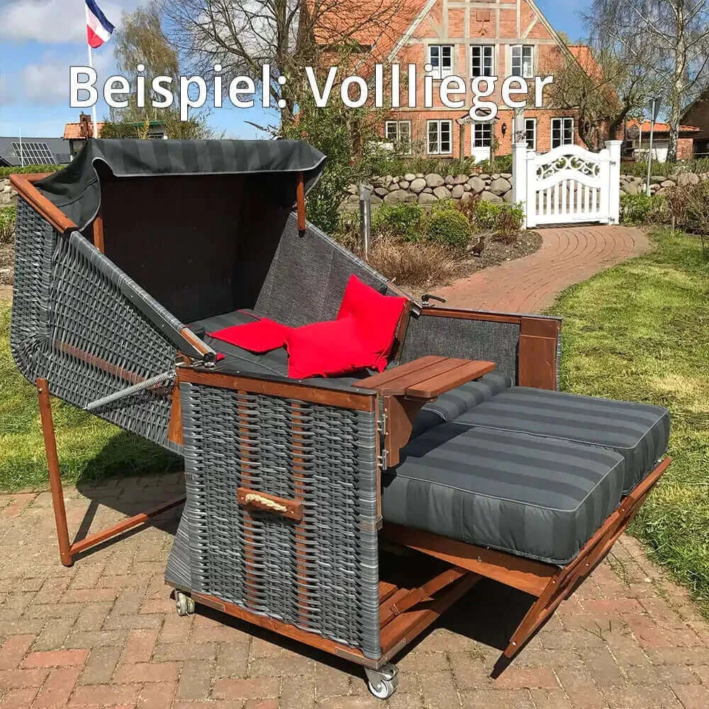 Strandkorb Eiderstedter Typ 3, Form Deich, Dessin cerda-listado-5cm-1-40 Nr. 29 - Strandkorb Fachhandel Prieß