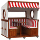 Strandkorb Gosch Lounge rot weiss