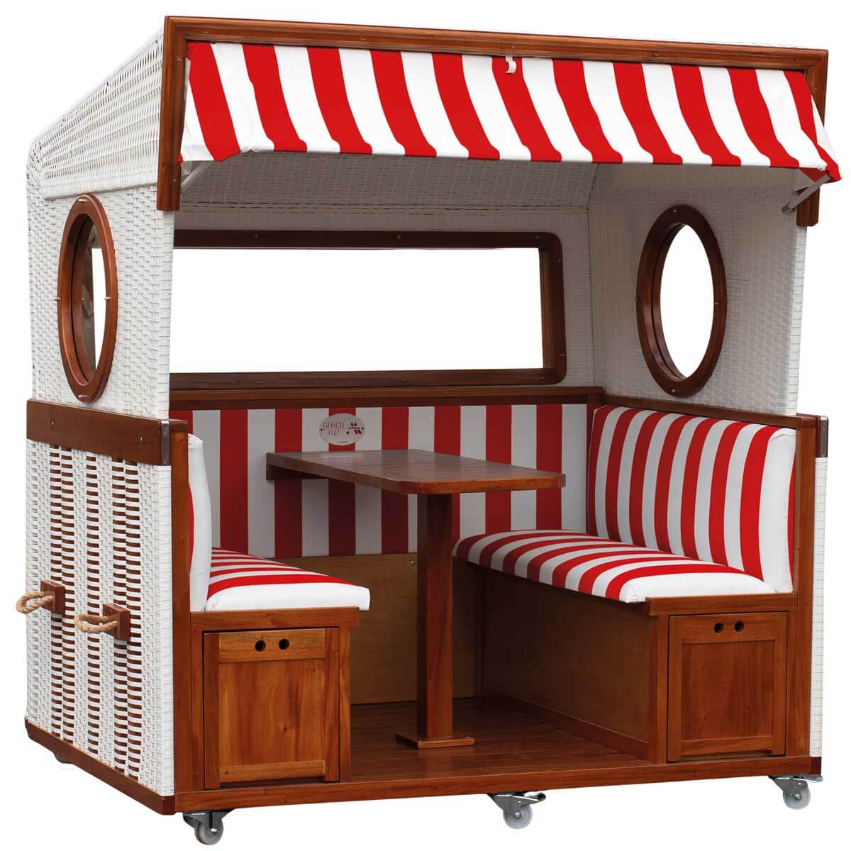 Strandkorb Gosch Lounge rot weiss