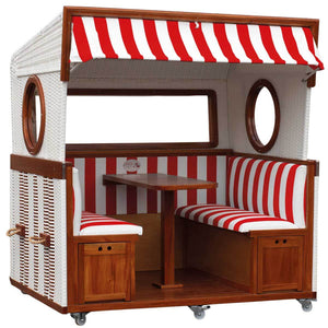 Strandkorb Gosch Lounge rot weiss