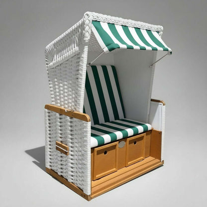 Kinder Strandkorb grün weiss