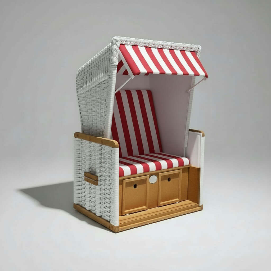 Kinder Strandkorb rot weiß