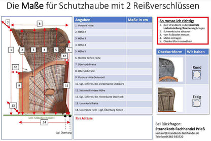Anfertigung einer ultimativen TeakSafe Schutzhülle für einen Strandkorb - Strandkorb Fachhandel Prieß