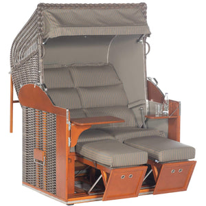 Strandkorb Classic 2-Sitzer cappuccino – eleganter, wetterfester Strandkorb mit hohem Sitzkomfort und klassischem Design.