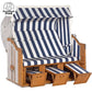 8015 Strandkorb Sonnenpartner Modell Classic Geflecht weiss, Dessin 40 blau weiss wie abgebildet - Strandkorb Prieß