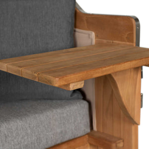 Strandkorb Mr. Deko Düne Grande Bullaugen Teak PE banana 2,5-Sitzer Dessin 570