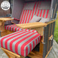 Lager Strandkorb Eiderstedter Typ 3, 140 cm, Modell Deich, Geflecht cappuccino, Holz Lärche, wie abgebildet - Strandkorb Fachhandel Prieß