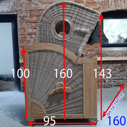 Breite des Strandkorb bis 160 cm - Strandkorb Schutzhülle deVries Albatros, Rustikal 500, uvm, TeakSafe grau