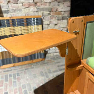 Schwenkbarer Bistrotisch aus Holz als Nachrüstset am Strandkorb montiert, passend für Sonnenpartner Strandkorb Modelle Classic, Konsul, Senator