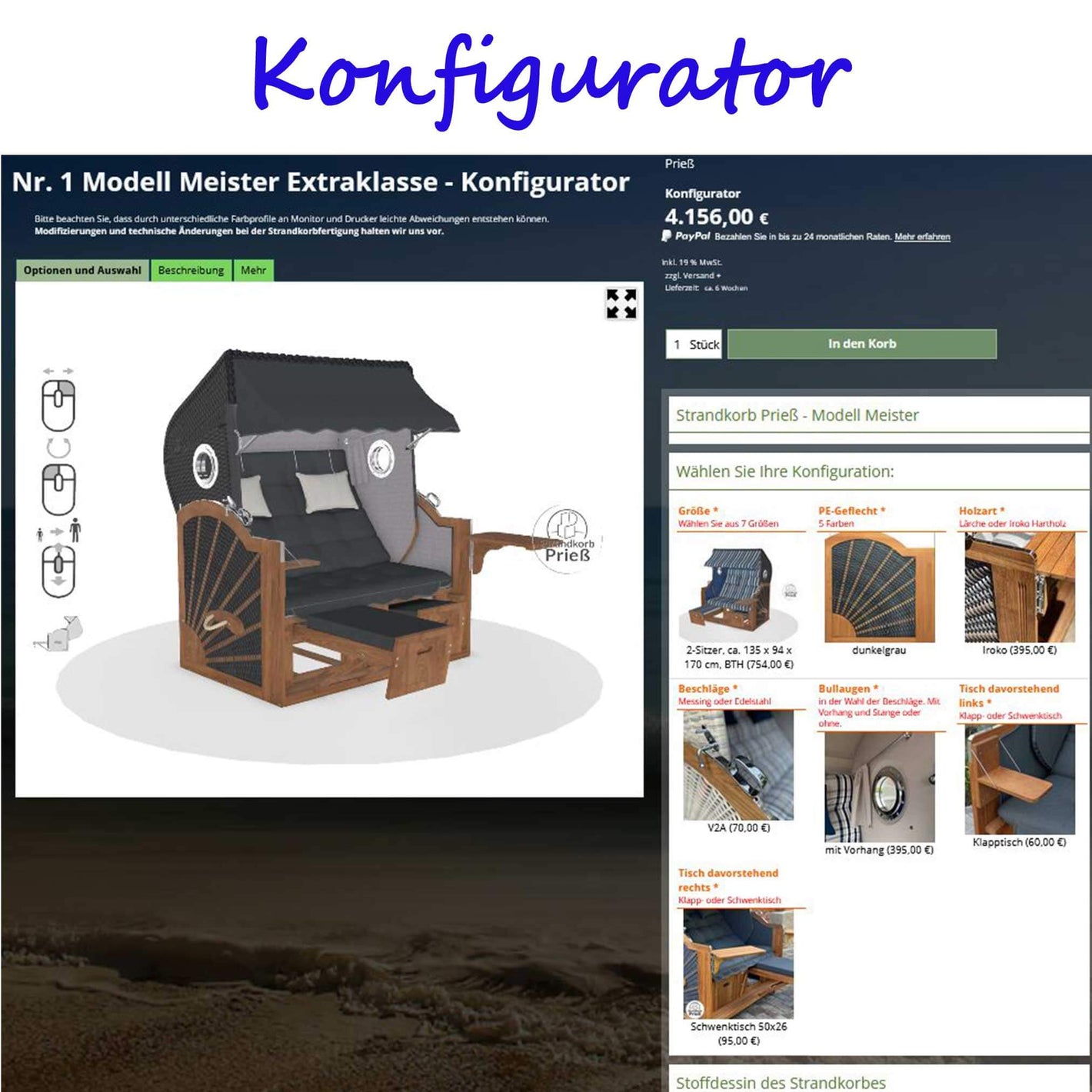 Strandkorb Konfigurator
