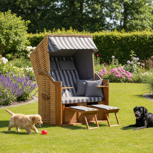 Strandkorb Trendy Trend 10 PE-Geflecht nature Dessin 755 grau anthrazit