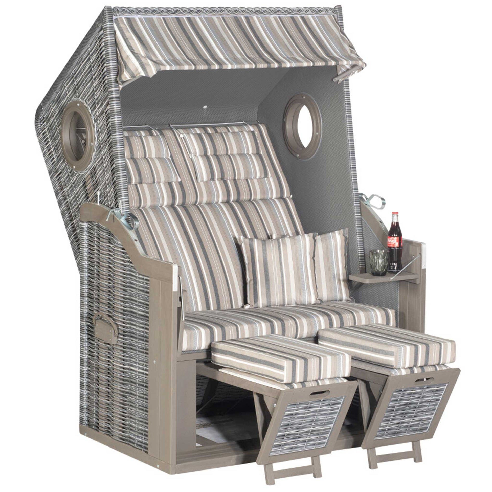 Strandkorb Rustikal 34 grau freigestellt