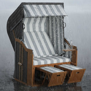 Strandkorb Wetterfest im Regen