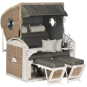 Strandkorb 305 mit hellem Holz freigestellt