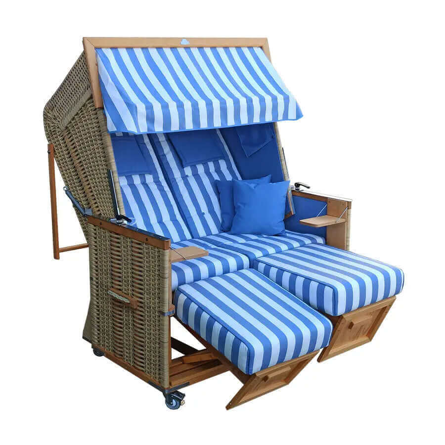 Strandkorb Eiderstedter Typ 3, Form Deich, Dessin cerda-listado-5cm-1-16 Nr. 104 - Strandkorb Fachhandel Prieß