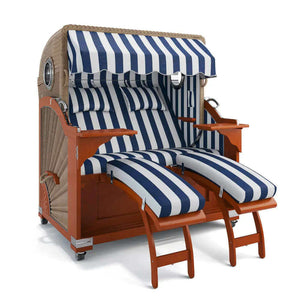 Strandkorb Kampen Mahagoni 145 cm Rattangeflecht Dessin Hamburg 45925 - Strandkorb Fachhandel Prieß