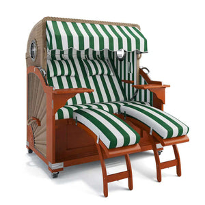 Strandkorb Kampen Mahagoni 145 cm Rattangeflecht Dessin Hamburg 45926 - Strandkorb Fachhandel Prieß