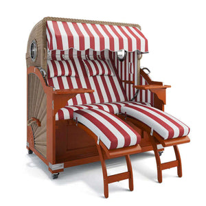 Strandkorb Kampen Mahagoni 145 cm Rattangeflecht Dessin Hamburg 45903 - Strandkorb Fachhandel Prieß
