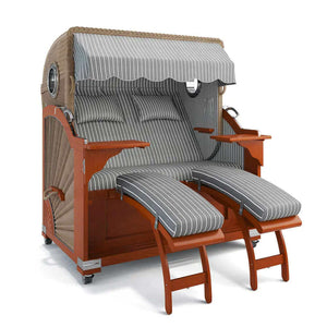 Strandkorb Kampen Mahagoni 145 cm Rattangeflecht Dessin Hannover 95418 - Strandkorb Fachhandel Prieß
