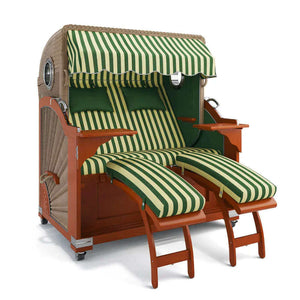 Strandkorb Kampen Mahagoni 145 cm Rattangeflecht Dessin Porto 82336 - Strandkorb Fachhandel Prieß