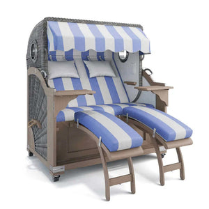 Strandkorb Kampen Teak Vintage Bullauge, Dessin Barcelona 63605 - Strandkorb Fachhandel Prieß