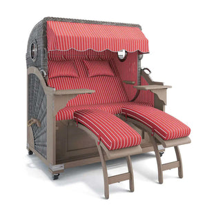 Strandkorb Kampen Teak Vintage Bullauge, Dessin Hannover 95403 - Strandkorb Fachhandel Prieß