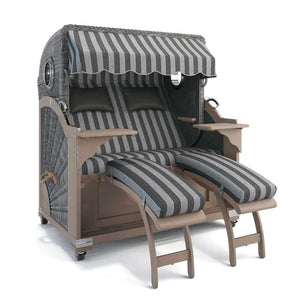 Strandkorb Kampen Teak Vintage Bullauge, Dessin Ibiza 64208 - Strandkorb Fachhandel Prieß