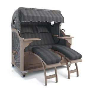 Strandkorb Kampen Teak Vintage Bullauge, Dessin Innsbruck 42665 - Strandkorb Fachhandel Prieß