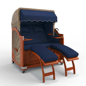 Strandkorb Keitum Mahagoni 130 cm Rattangeflecht Dessin Sebastian 31415 - Strandkorb Fachhandel Prieß